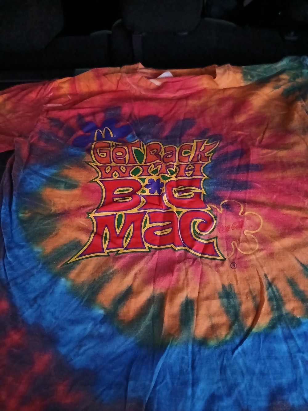 Mcdonald's Tie-Dye Short Sleeve Tee in Red Blue Orange